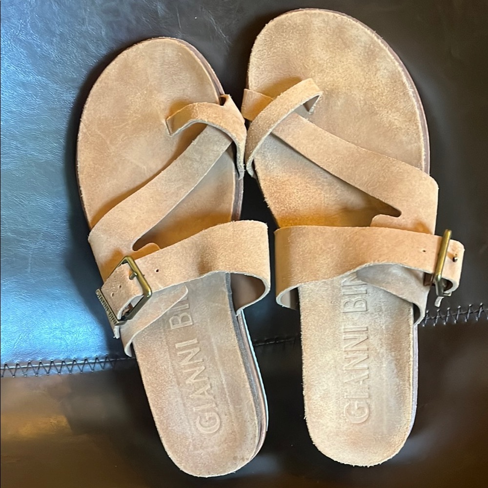 Gianni Bini Tan Sandals with Crisscross Straps